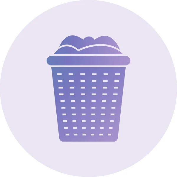 Laundry Basket Web Icon Vector Illustration — Stock Vector