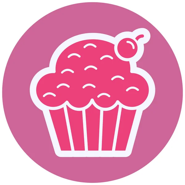 Cupcake Vector Glyph Icon Design — Vetor de Stock