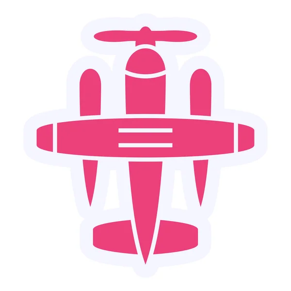 Seaplane Icon Flat Illustration Helicopter Vector Icons Web — Stockvector