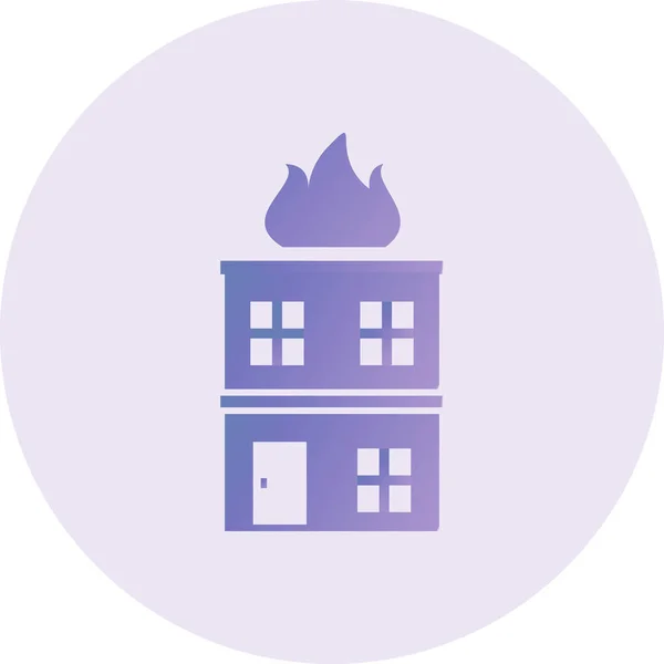 Fire Building Vector Glyph Icon Design — Stockvector