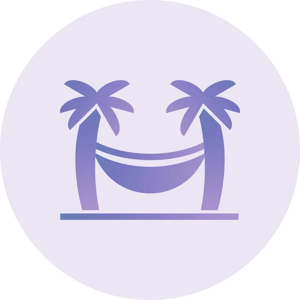 Palm Trees Icon Vector Illustration Hammock — Wektor stockowy