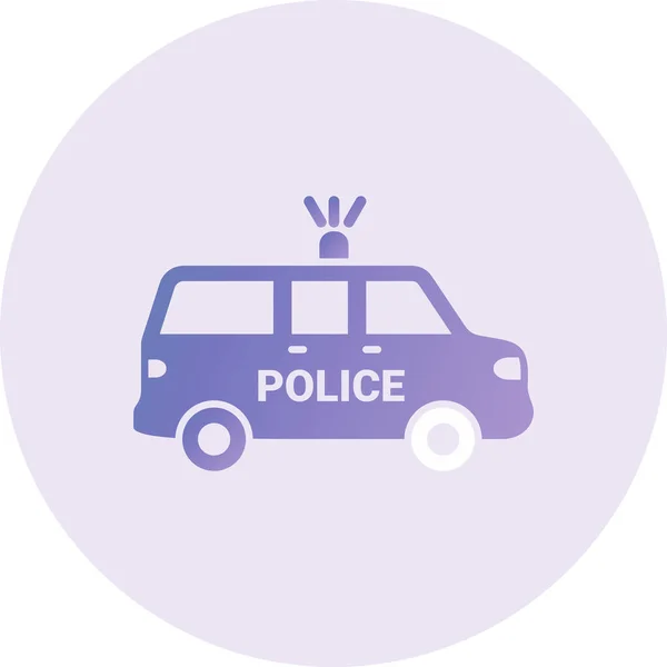 Polizei Auto Ikone Vektor Illustration — Stockvektor