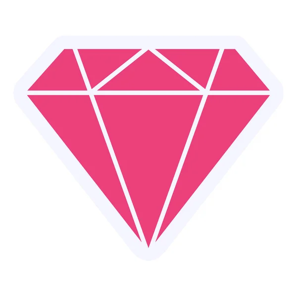 Diamante Icono Web Ilustración Simple — Vector de stock