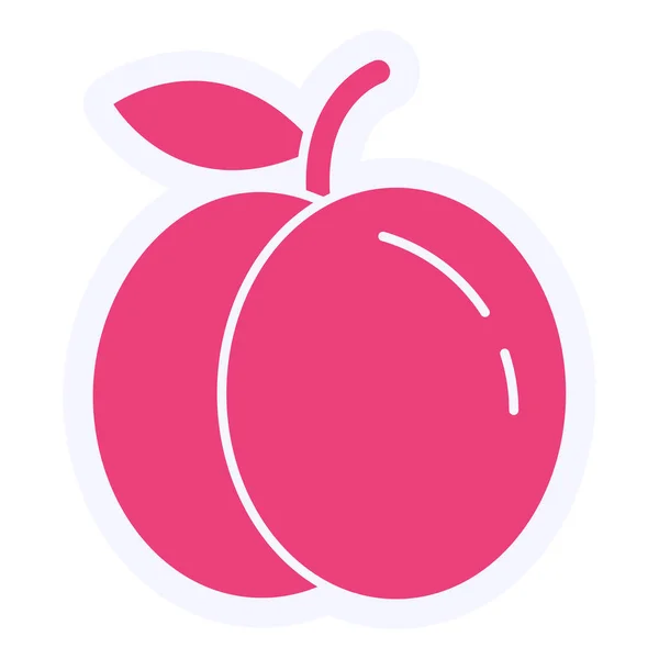 Peach Icon Simple Illustration Flat Design Style — Image vectorielle