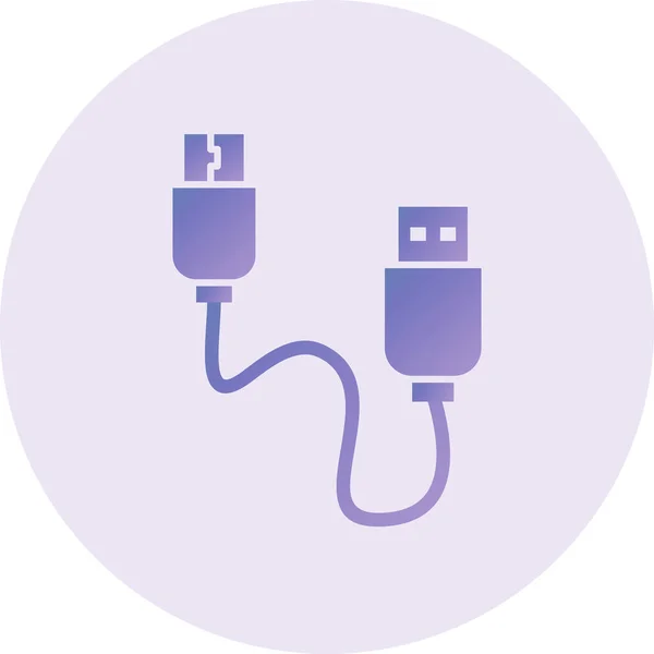 Plug Vector Glyph Icon Design — ストックベクタ