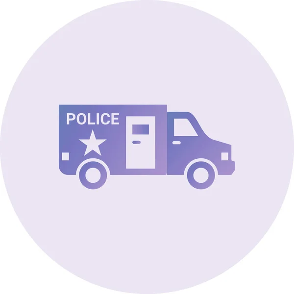 Police Truck Simple Design — Vector de stock