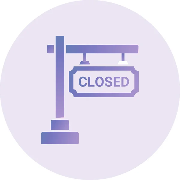 Closed Sign Icon Simple Web Illustration — Stockvektor