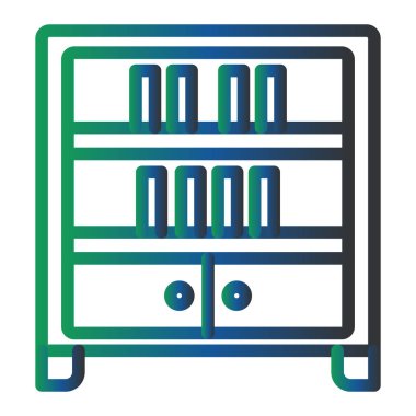 Kitaplık. Web simgesi basit illüstrasyon