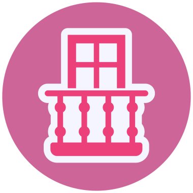 Balkon simgesinin vektör illüstrasyonu