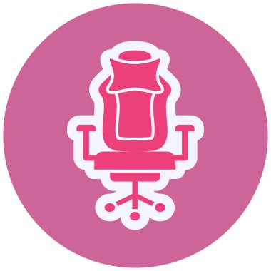 Oyun Sandalyesi Vektörü Kabartma Simgesi Tasarımı 