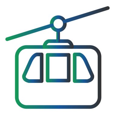 kablo araba ikonu vektör illüstrasyonu