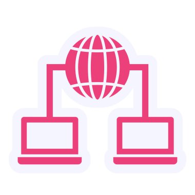 Bağlı Vektör Şekil Simgesi Tasarımı 