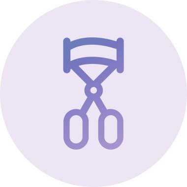 Kirpik Curler Vektör Kabartma Simgesi Tasarımı 