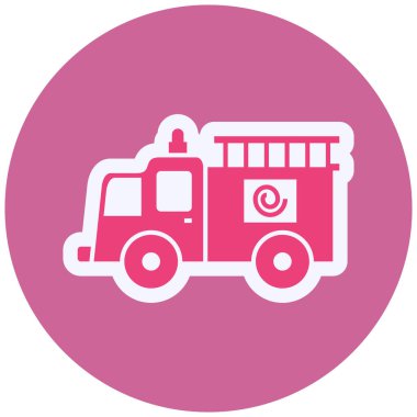 İtfaiye Aracı Vektör Sembol Tasarımı 