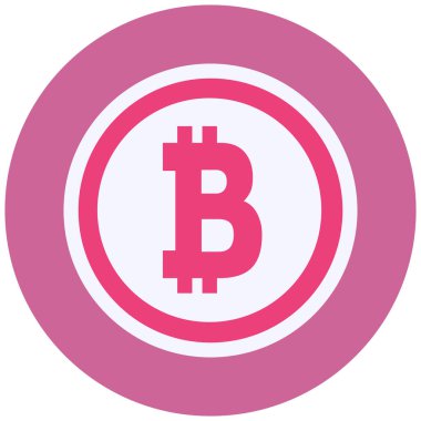 Bitcoin icon, simple web illustration  