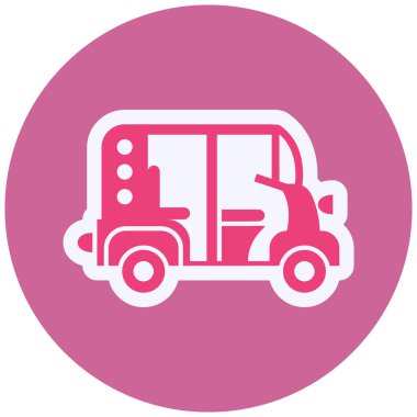 Otobüs. Web simgesi basit illüstrasyon