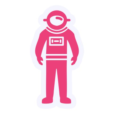 Astronot. Web simgesi basit illüstrasyon