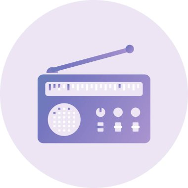 Radyo. Web simgesi basit illüstrasyon 