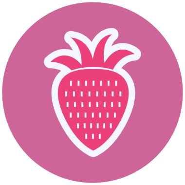 Çilekli. Web simgesi basit illüstrasyon 