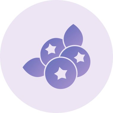 blueberry icon, simple illustration graphic design