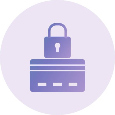 Güvenli Kredi Kartı Vektör Kabartma Simgesi Tasarımı