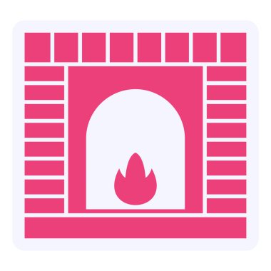 şömine simgesi vektör illüstrasyonu