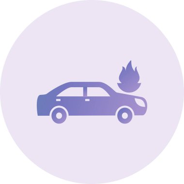 Otomobil Ateş Vektörü Kabartma Simgesi Tasarımı 