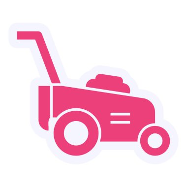 Çim Kesici Vektör Kabartma Simgesi Tasarımı