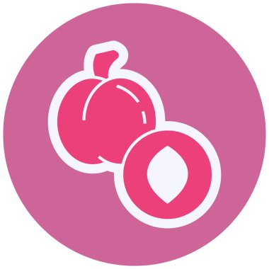 apricot icon, simple illustration. flat design style