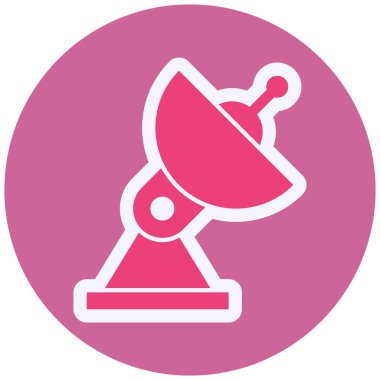 Parabolik Tabak Vektör Kabartma Simgesi Tasarımı