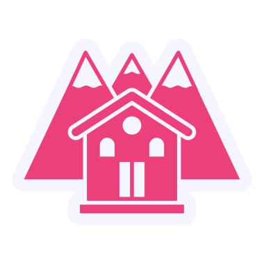 Dağ Evi Vektörü Sembol Tasarımı