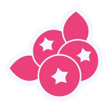 blueberry icon, simple illustration graphic design