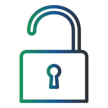 Asma kilit. Web simgesi basit illüstrasyon