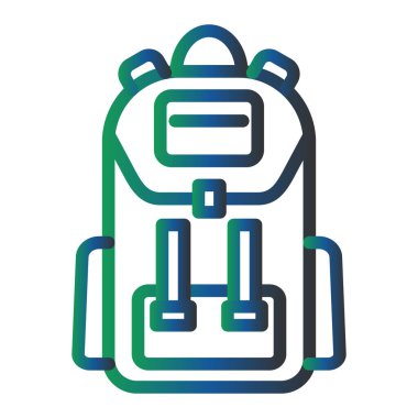 Sırt çantası. Web simgesi basit illüstrasyon