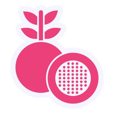 Tutku Meyve Vektörü Kabartma Simgesi Tasarımı