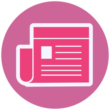 Gazete. Web simgesi basit illüstrasyon