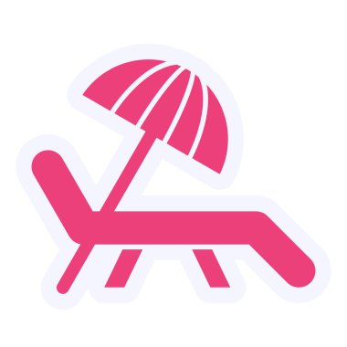 beach chair flat vector icon 