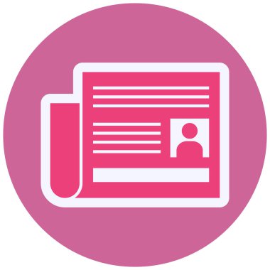 Gazete düz vektör simgesi.