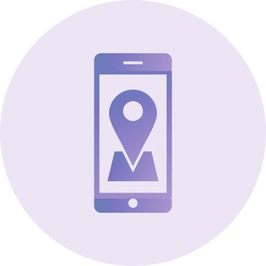 mobile application location, gps icon, web illustration