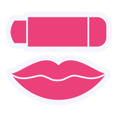 Dudak kremi Vektör Kabartma Simgesi Tasarımı