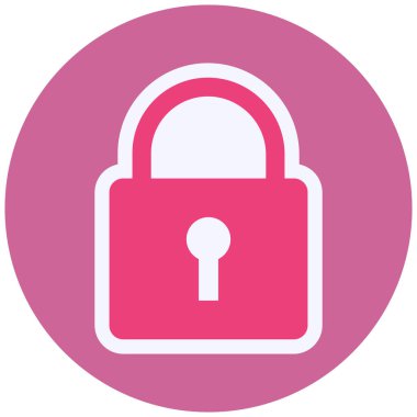 Asma kilit. Web simgesi basit illüstrasyon