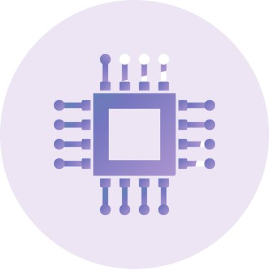Cpu vektör düz simgesi 