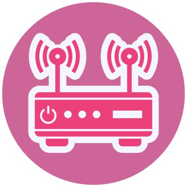 WiFi yönlendirici kutsal kişilerin resmi, vektör çizim