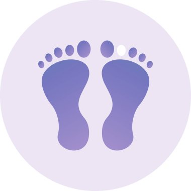 Barefoot  footprint icon, illustration, flat design
