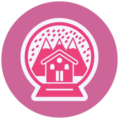 Kar Küresi Vektör Kabartma Simgesi Tasarımı