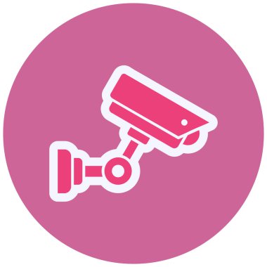 Güvenlik kamerası ikon vektörü. İnce çizgi işareti. izole edilmiş sınır sembolü çizimi