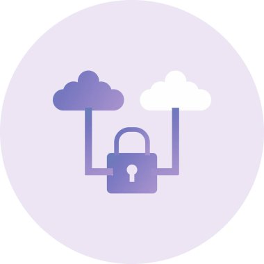 Güvenli Bulut Vektörü Kabartma Simgesi Tasarımı