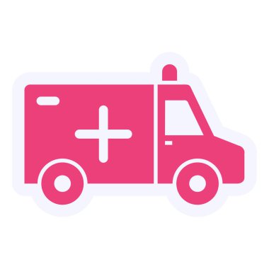 Ambulans Vektörü Şekil Simgesi Tasarımı 