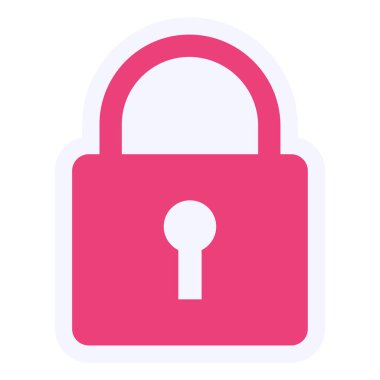 Asma kilit. Web simgesi basit illüstrasyon