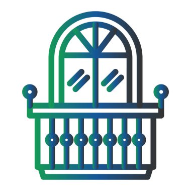 Balkon simgesi vektör illüstrasyonu